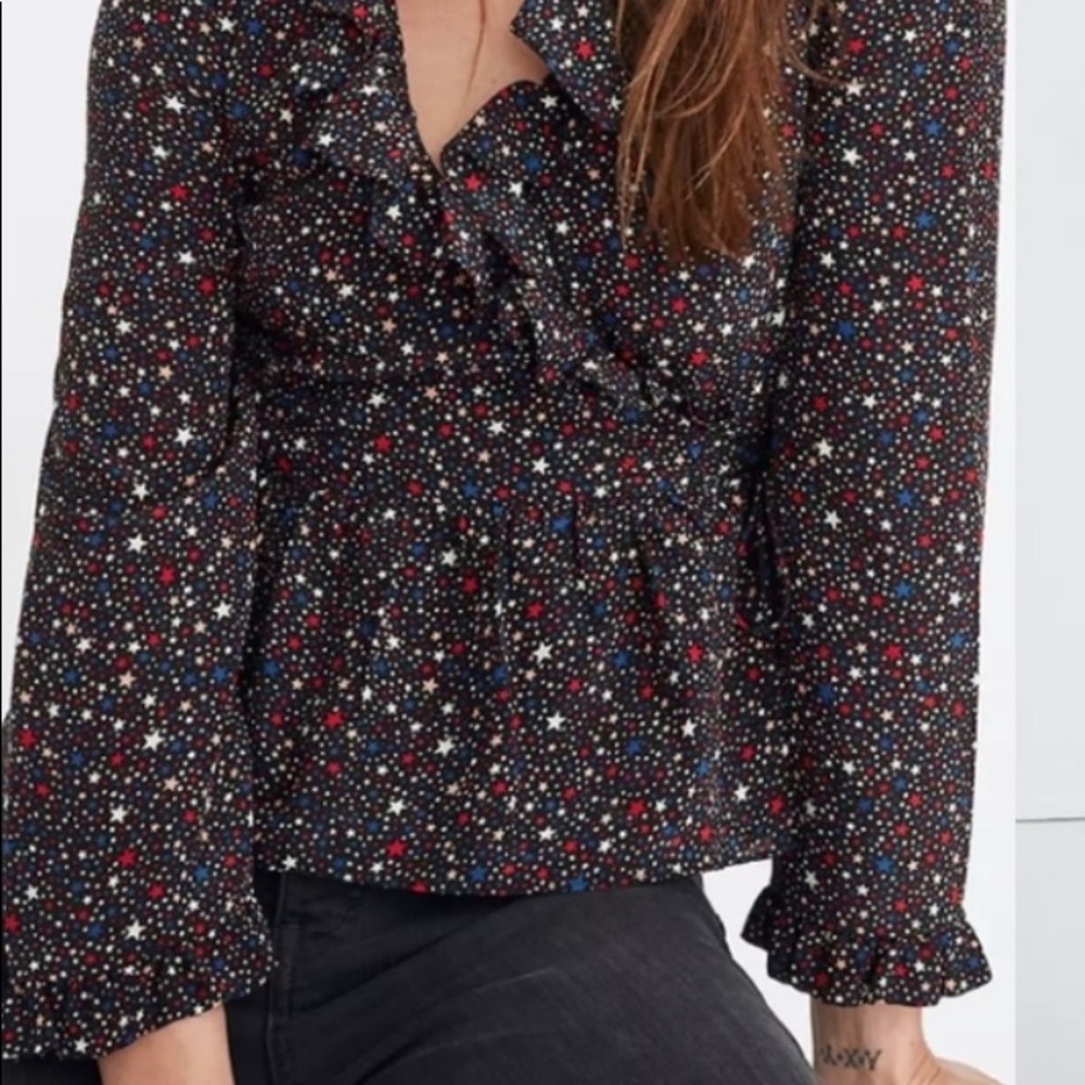 MADEWELL STARRY NIGHT SILK RUFFLE
HEM WRAP - Picture 4 of 16